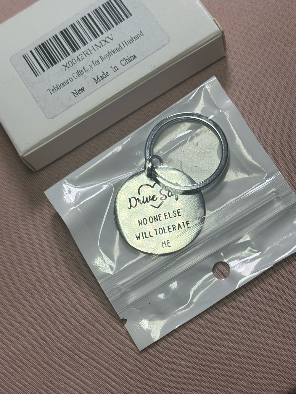 Girlfriend Boyfriend Husband Wife Partner Funny Keychain Gift Drive Safe NWT